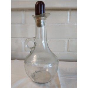 Glass Cruet Decanter With Stopper Oil Vinegar Dressing Glassware